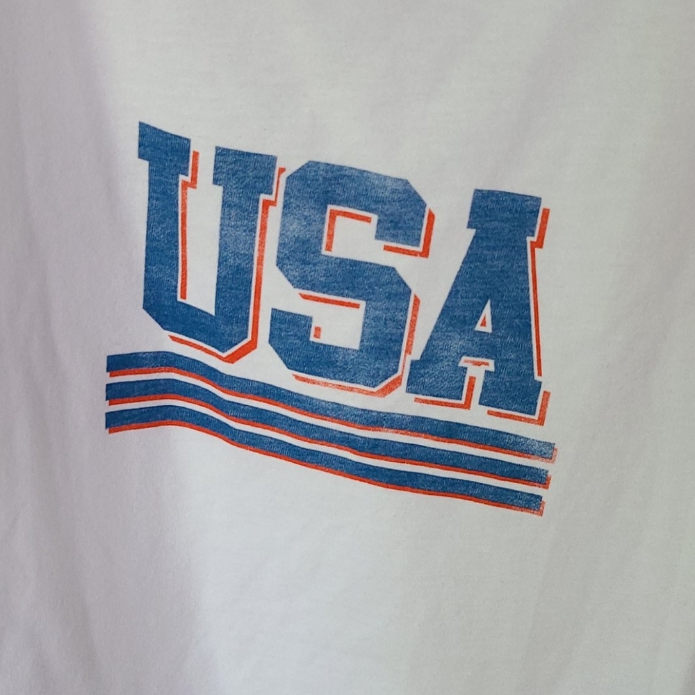 LuLaRoe 178 White W/Red & Blue USA Perfect Tank